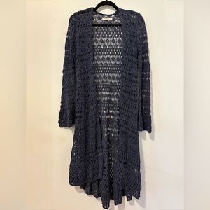 Abercrombie & Fitch Gray Open-Knit Cardigan